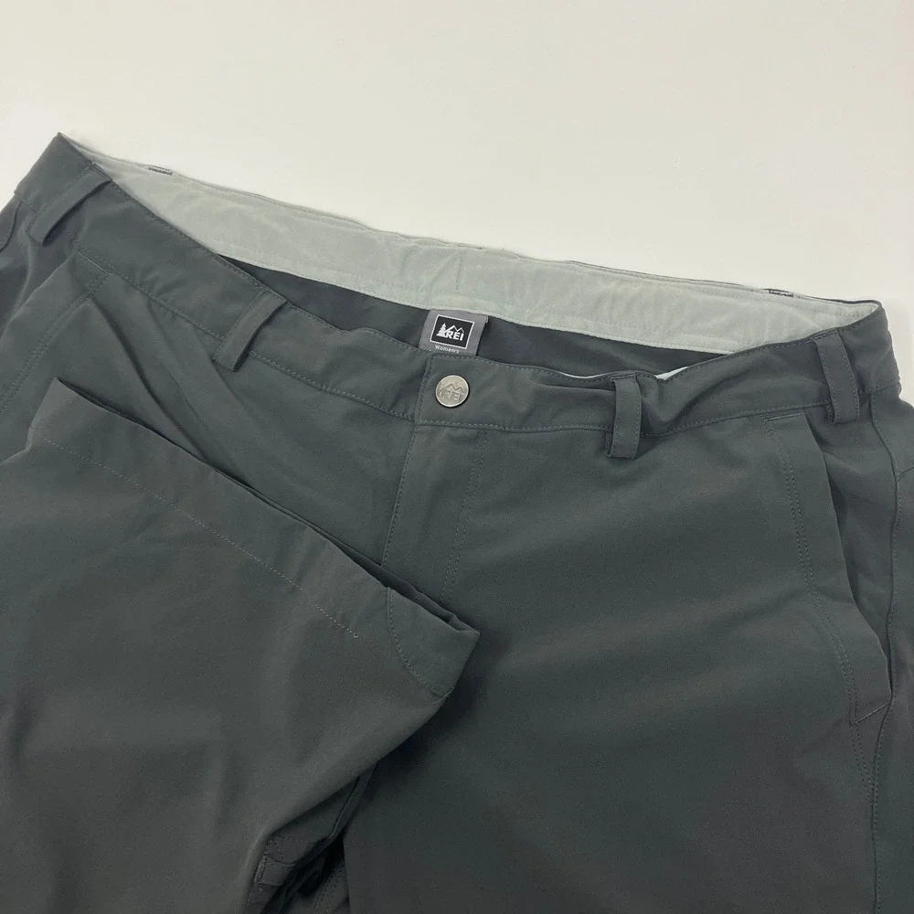 REI Co-op Activator Softshell Pants Women's 14 Petite Gray Hiking Stretch